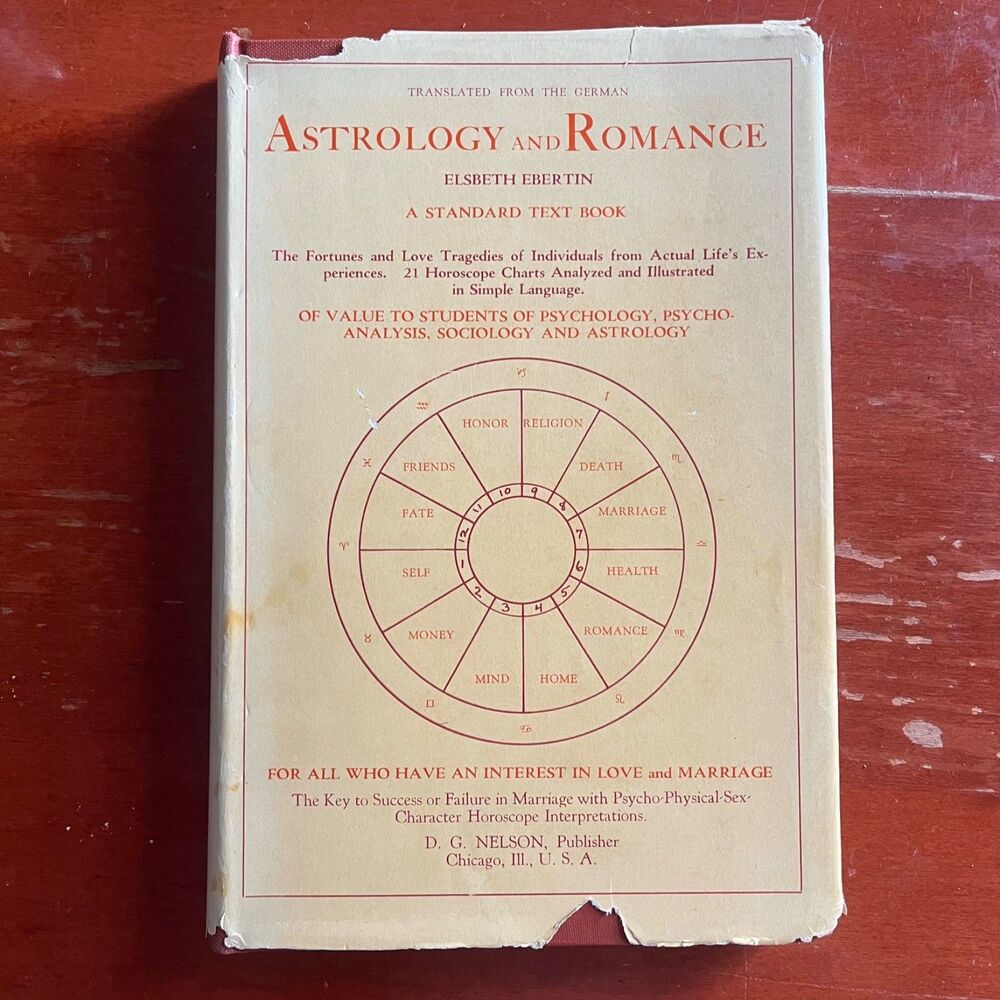 Book Astrology and Romance Elizabeth Ebertin 1936 hardcover Church of LIght